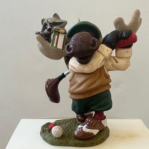 NIB Hallmark Keepsake In The Holiday swing Golfing Moose ornament